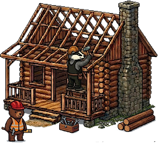 In-progress log cabin